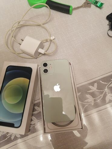 iphone 12 işlənmiş: IPhone 12 mini, 128 GB, Yaşıl, Barmaq izi, Face ID