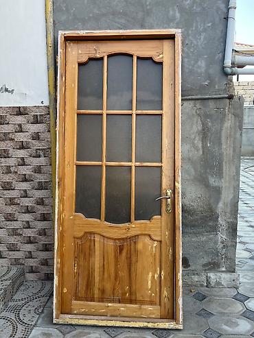 taxda qapi: Taxta giriş/otaq qapısı - Material: təbii ağac (lak örtüklü) - — 1