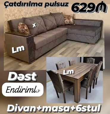 Qonaq otağı dəstləri: Yeni, Divan, Masa və oturacaqlar, Kredit yoxdur