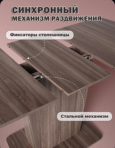 Столы: Стол трансформер Для кухни, Раскладной стол, Длина, см: 110 см, цвет - Коричневый — 3