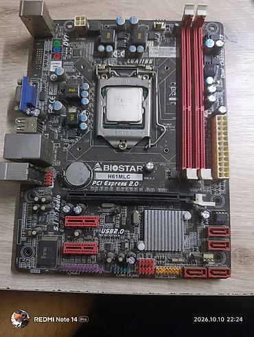 пк i3: Материнская плата для ПК, Б/у, Biostar, LGA1155, Micro-ATX — 1