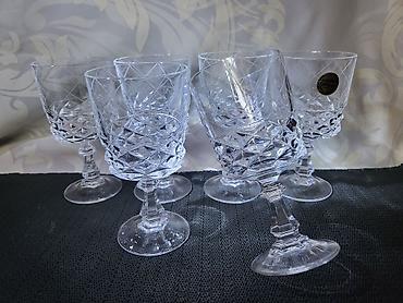 Čaše: Lux daimond,case za vino kristal,rucni rad d'Argues Francuska iz 80ih — 7