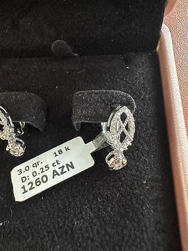 1 karat nece qram: Sırğa, Ağ qızıl, 3 g — 2