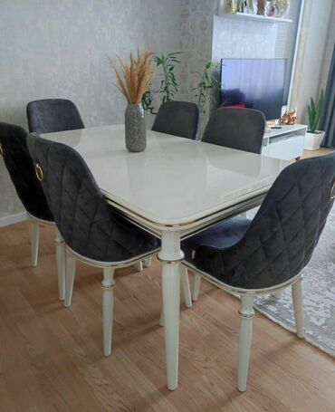 стол мебель: Для гостиной, Новый, Раскладной, Прямоугольный стол, 6 стульев, Азербайджан
