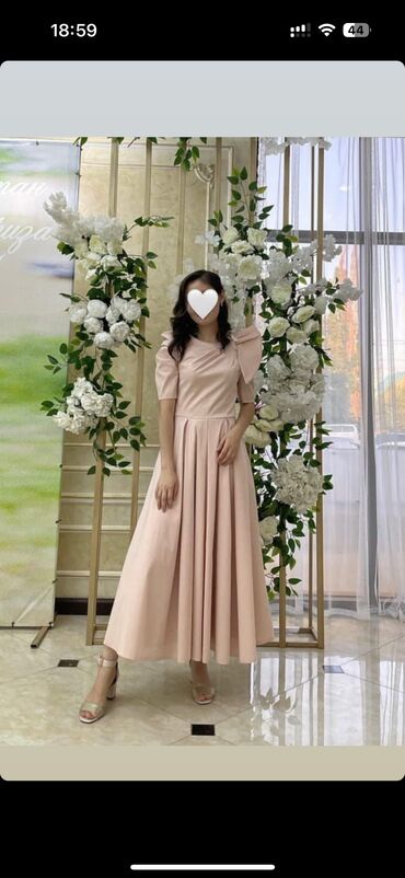бархатное розовое платье: Вечернее платье, Длинная модель, S (EU 36)