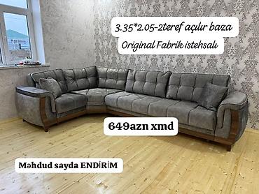 endirimli divanlar: Künc divan – Original fabrik istehsalı - Ölçü: 3.35 m x 2.05 m - Hər — 1