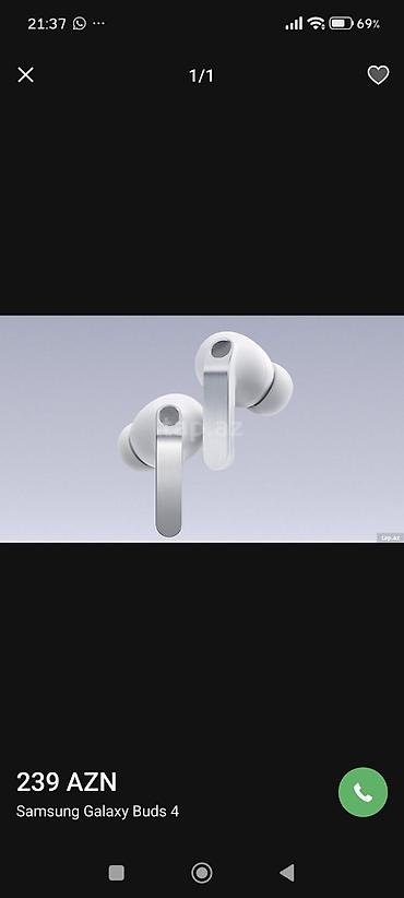 Samsung Galaxy Buds 4 

Ağ reng teze pakovka 180