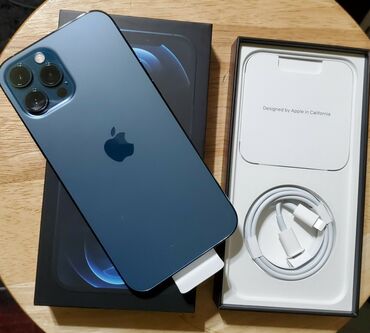 Apple iPhone: IPhone 12 Pro, Новый, 128 ГБ, Pacific Blue, Кабель, Коробка, 100 %