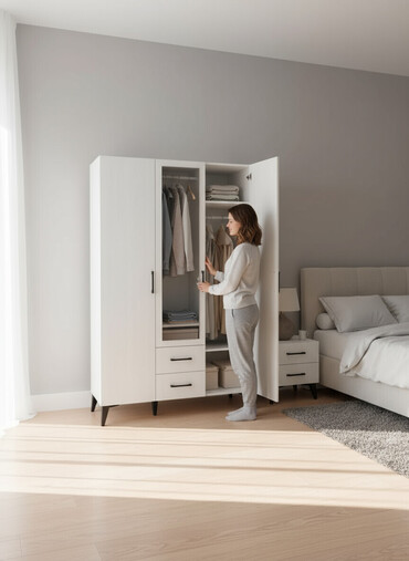 Dolablar: Yeni, Açılan, 3 qapılı Düz dolab, Qarderob, paltar dolabı, Azərbaycan — 1