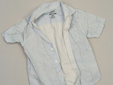 prążkowana bluzka z długim rękawem: Koszula 5-6 lat, stan - Bardzo dobry, wzór - Print, kolor - Niebieski