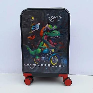 Rančevi, torbe i koferi: Dečji kofer na točkiće – motiv dinosaurusa na motoru - Tvrdo kućište — 14