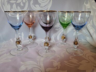 Čaše: Case za vino kristal,rucni rad Bohemija 1950godina +. Case komada 6 — 11