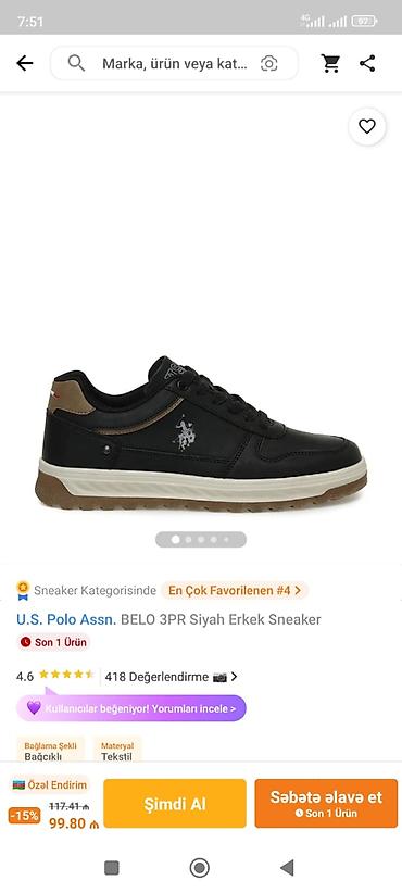 biostat tab: U.S. Polo Assn. BELO 3PR kişi sneakers – qara rəng. Xüsusiyyətlər: - — 1