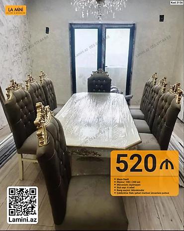 Ev və bağ: Masa dəsti - Ölçülər: 100 × 200 sm - Mexanizm: Açılmayan - Stul sayı — 1