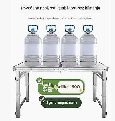 ruckice za namestaj: Sklopivi aluminijumski kamp sto sa 4 platnene taburee - Dimenzije — 3
