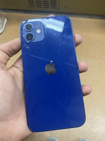 Apple iPhone: IPhone 12, 64 GB, Blue Titanium, Qırıq, Barmaq izi, Simsiz şarj
