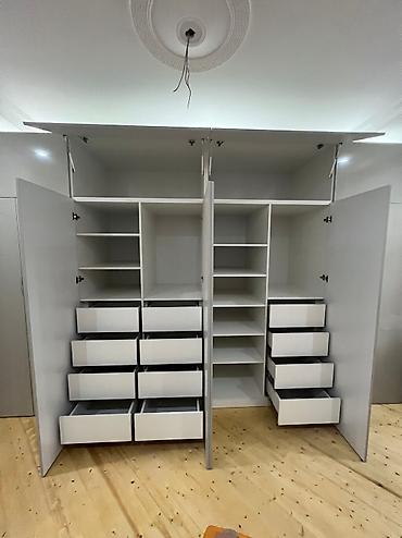 Sifarişlə dolablar: Düz dolab, Yataq otağı üçün, Paltar üçün, Açılan, Korpuslu, 5 qapı — 8