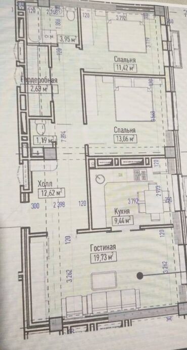 Продажа участков: 3 комнаты, 76 м², Элитка, 4 этаж, ПСО (под самоотделку)