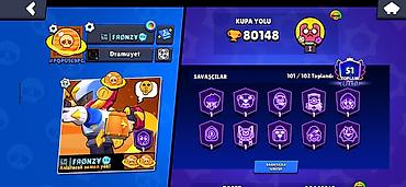 doğal taş: Brawl Stars hesabı – yüksək inkişaf etmiş profil - Kupa sayı: 80 148 — 2
