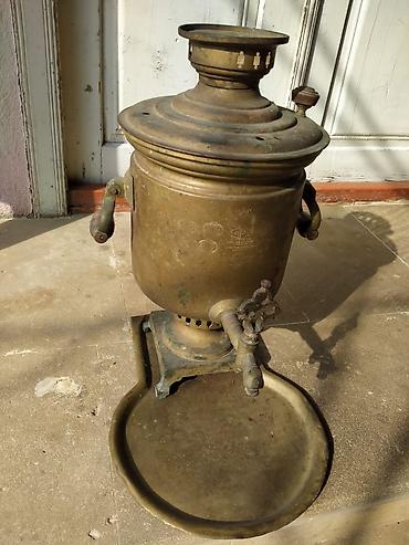 samovar 5l: Qədim samovar, 1898 il, Latun, Vəziyyəti: Yaxşı — 4
