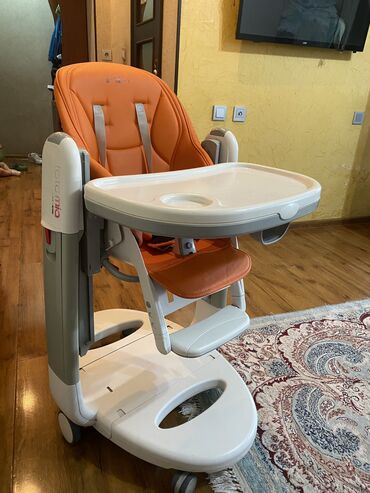 Стульчики для кормления: Стульчик для кормления, Б/у, Peg perego, Трансформер, цвет - Оранжевый, Самовывоз