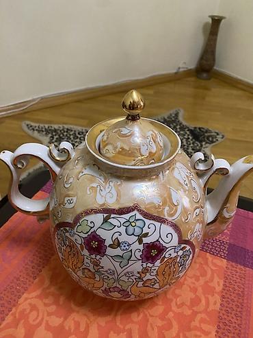 ariqlama cay: Porcelan çaydan – əl işi dekorlu - Material: keyfiyyətli porcelan - — 1