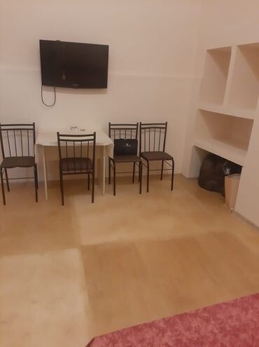 Mənzil kirayələyirəm: 1 otaqlı studiya tipli mənzil interyeri - Geniş zal və pərdə ilə — 2