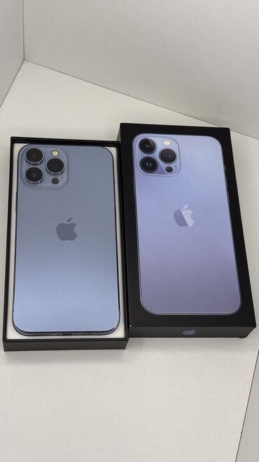 разбитый iphone: IPhone 13 Pro Max, Б/у, 256 ГБ, Sierra Blue, Коробка, 95 %