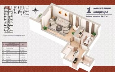 мед академия квартира: 1 комната, 55 м², Элитка, 12 этаж, ПСО (под самоотделку)