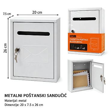 zamka za kune i lasice: KMT poštansko sanduče belo 2001723-A Belo metalno poštansko sanduče — 1
