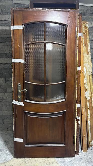 ev giris qapilari: Taxta giriş/qapı dəsti Çərçivəli petlə zamok - Material: Fıstıq — 1