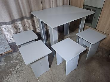 Кухонный стол и стул, Новый, Самовывоз, Платная доставка, цвет - Серый