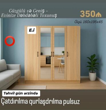 Uşaq və gənc otağı üçün dəstlər: Yeni, Açılan, 4 qapılı Qarderob, paltar dolabı lalafo.az -da Uşaq və gənc otağı üçün dəstlər: Yeni, Açılan, 4 qapılı Qarderob, paltar dolabı