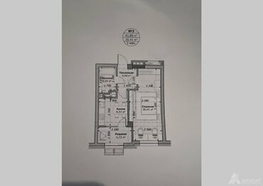 жердеш ру квартира керек комната 2024: 1 комната, 42 м², Элитка, 6 этаж, ПСО (под самоотделку)