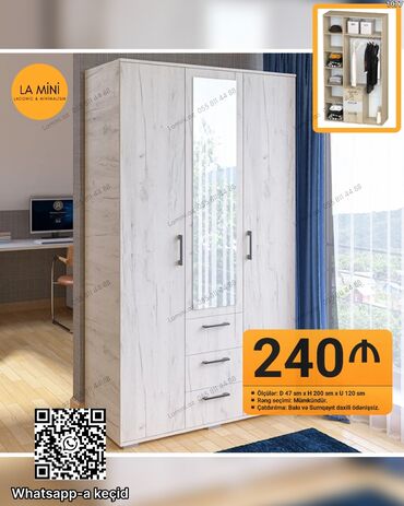 Çarpayılar: Açılan, 3 qapılı Düz dolab, Şifonyer