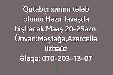 tap az iş elanları daye: Aşpaz tələb olunur, Qutabçı — 1