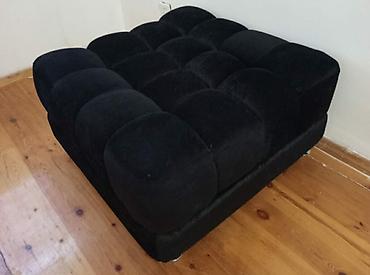 пуфик мягкий: Qara rəngli yumşaq oturacaq/ottoman - Dizayn: Kvadrat forma, üst — 1