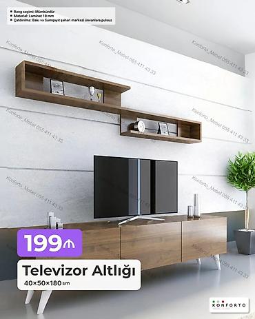 Ev və bağ: Televizor Altlığı – 40×50×180 sm - Material: 18 mm laminat - Rəng — 1