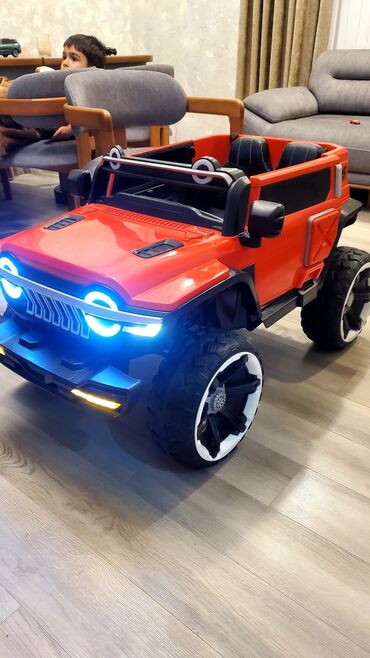 домик для детей: Uşaq üçün elektrikli off-road maşın - Rəng: qırmızı, SUV-jeep