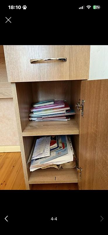 stol ofis: Düz masa, Polkalı, Siyirməli, MDF — 2