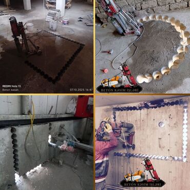 Beton işləri: #Betonkesme #betondeşmə Beton kubik kərpic - dən kəsim deşim — 17