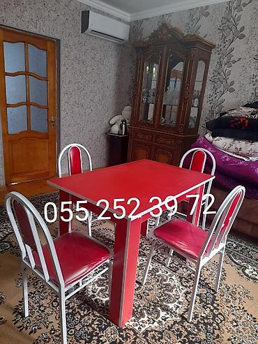 Masa və oturacaq dəstləri: Qonaq otağı üçün, Yeni, Açılmayan, Dördbucaq masa, 6 stul — 10