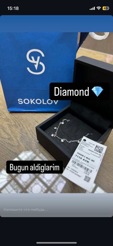брилиант: Sokolov Markası Briliant qolbağ istifadə olunmur deyə satılır təp