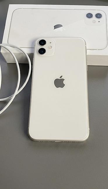 mini iphone: IPhone 11, Б/у, 64 ГБ, Белый, Зарядное устройство, Кабель, Коробка, 76 % — 1