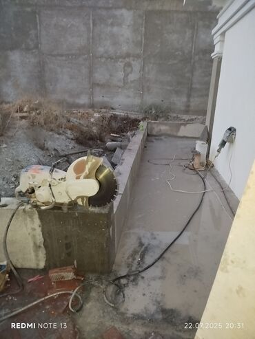 Beton işləri: Səssiz tozsuz səliqəli kəsim. Beton katlavan monolit kubik — 16