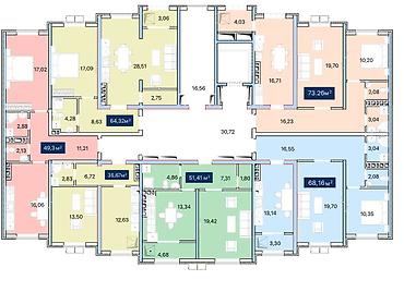 hostel osh: 2 комнаты, 73 м², Ошский рынок / базар Элитка, 4 этаж, ПСО (под самоотделку) — 4