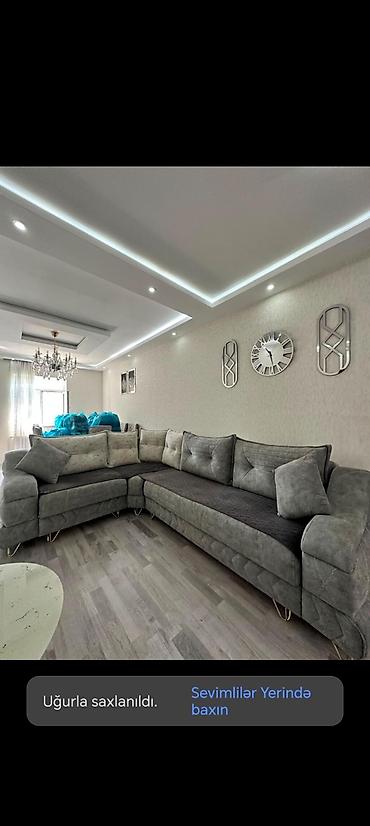 divan almaq: L şəkilli yumşaq künc divan - Rəng: tünd/boz tonlarda, ikiqat — 1