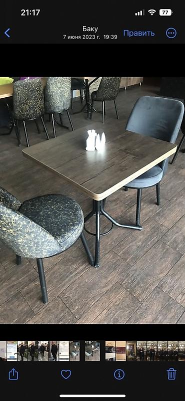 masa restoran: Stullar ilə, Kvadrat masa, 4 nəfər — 2