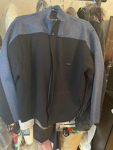 ag jaket: Kişi üçün trikotaj jaket/kardiqan - Rəng: tünd göy (yuxarı hissə və — 1