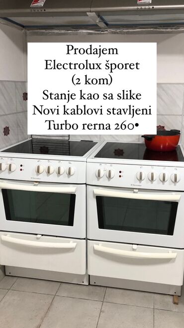 zenske krem pantalone m: Prodajem 2 sporeta marke Electrolux izuzetnog kvaliteta. Ravna ploca i